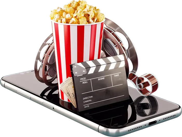 foto de celular com pipoca e filmes